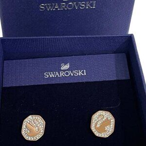 Swarovski Ladies Signum Rose Gold Tone Plated Crystal Stud Earrings New in Box